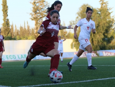 سيدات فلسطين يتعثرن&nbsp;أمام نظيراتهن&nbsp;اللبنانيات وديا
