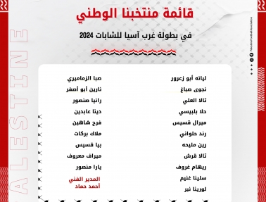 الجهاز الفني لمنتخب الشابات يعلن القائمة المشاركة في بطولة غرب آسيا