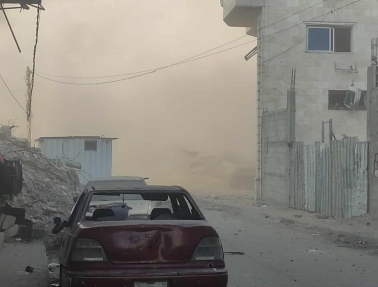 طائرات الاحتلال تدمر نادي الجزيرة الرياضي  في غزة 