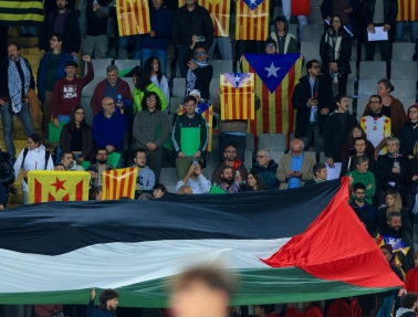 المباراة التاريخية لفلسطين مع منتخب كتالونيا