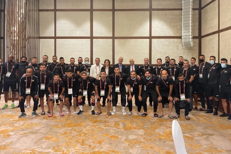 الرجوب يتفقد بعثة منتخبنا الوطني قبيل انطلاق كأس العرب