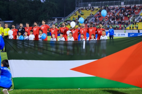 المباراة الودية الأولى بين فلسطين وقرغيزستان