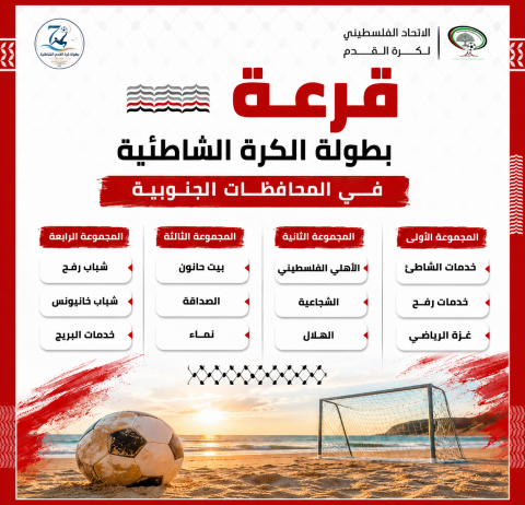 اتحاد الكرة يجري قرعة البطولة السابعة للكرة الشاطئية