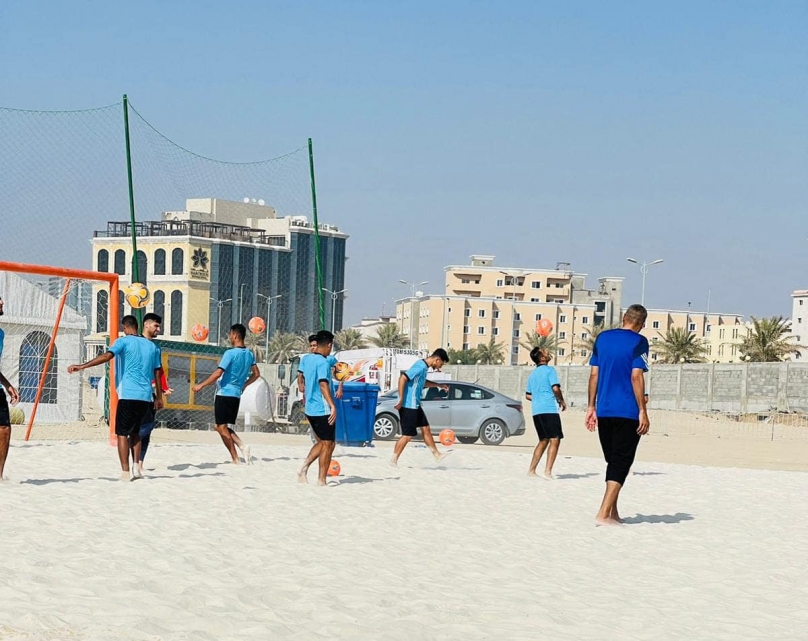 فدائي الشواطئ يخوض مرانه الأخير استعدادا للمباراة المرتقبة أمام مصر
